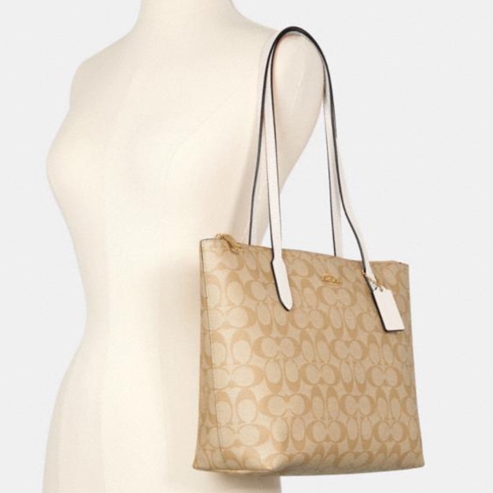 Coach Top Zip Tote in Signature Canvas - Picture 4 of 4
